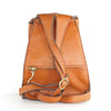 Chic and oriental handmade backpack made of 100% genuine leather, embossed with diamond-shape patterns. 