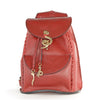 Chic and oriental handmade backpack made of 100% genuine leather, embossed with diamond-shape patterns. 