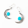 Turquoise Crescent Earrings