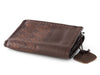 Handmade passport wallet made of 100% genuine leather embossed with a leaves pattern.