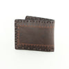Handmade passport wallet made of 100% genuine leather embossed with a triangular pattern.