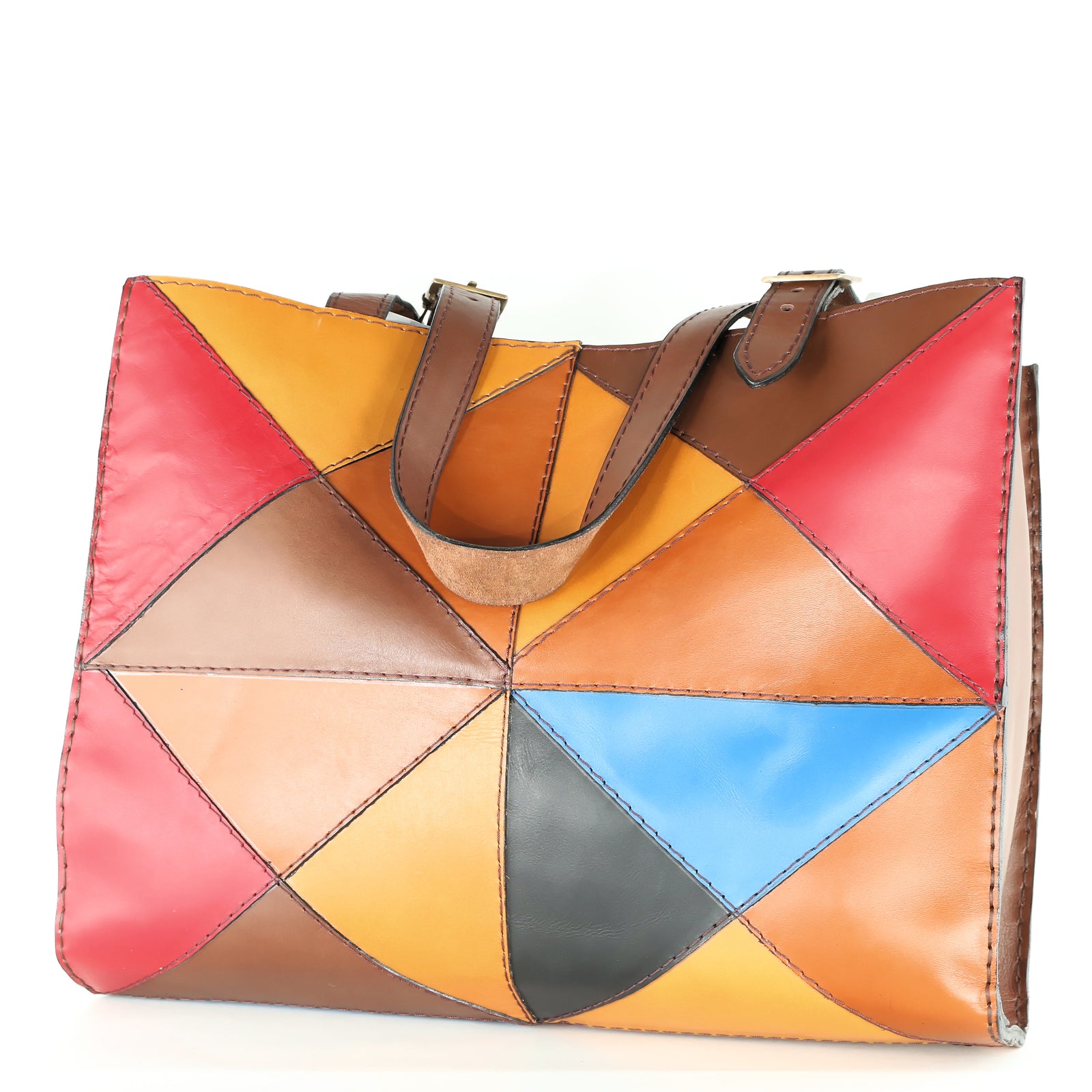 Genuine Egyptian Leather Pyramid Patch Handbag Handcrafted by Sami Amin ...