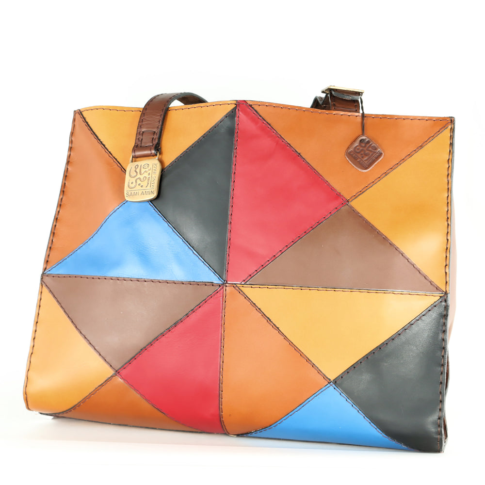 Genuine Egyptian Leather Pyramid Patch Handbag Handcrafted by Sami Amin ...